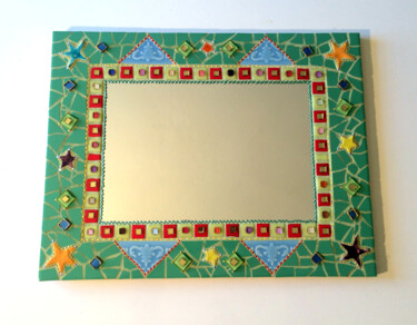 Design titled "miroir mosaïque "va…" by Odile Maffone, Original Artwork, Mosaic Mounted on Wood Panel