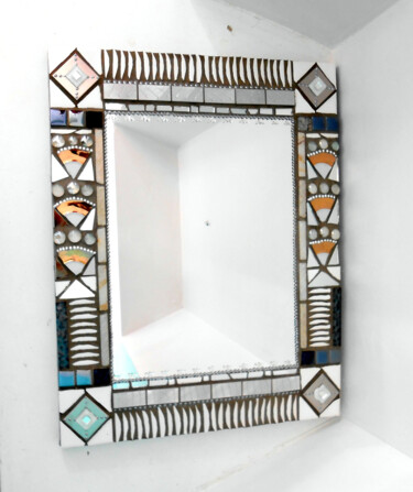 Design titled "miroir mosaïque "Ne…" by Odile Maffone, Original Artwork, Mosaic Mounted on Wood Panel