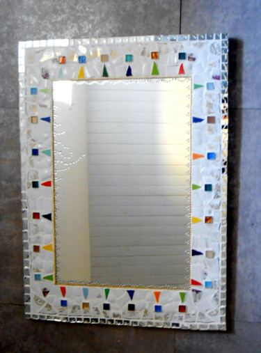 Design intitulée "miroir mosaïque "Co…" par Odile Maffone, Œuvre d'art originale, Salle de bains