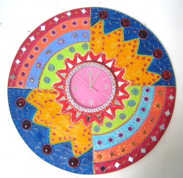 Design intitulée "Horloge "Madiba"  p…" par Odile Maffone, Œuvre d'art originale, Salle de bains
