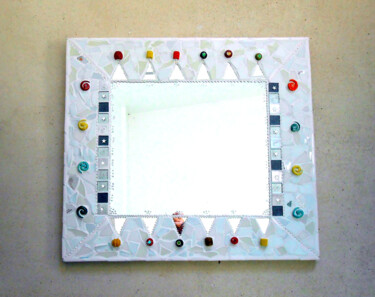 Design mit dem Titel "miroir mosaïque "ne…" von Odile Maffone, Original-Kunstwerk, Zubehör
