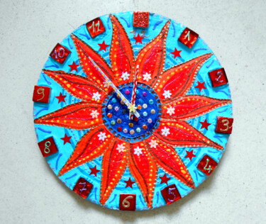 Design intitolato "horloge "soleil"" da Odile Maffone, Opera d'arte originale, Accessori