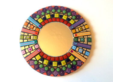 Diseño titulada "miroir mosaïque ron…" por Odile Maffone, Obra de arte original, Accesorios