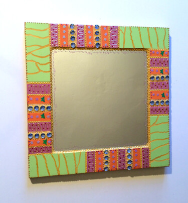 Design titled "miroir mosaïque "ve…" by Odile Maffone, Original Artwork, Mosaic Mounted on Wood Panel