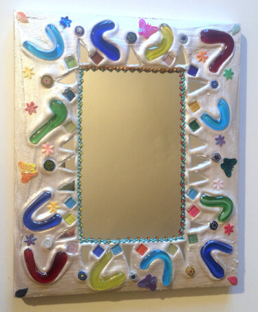 Diseño titulada "miroir mosaïque et…" por Odile Maffone, Obra de arte original, Mosaico