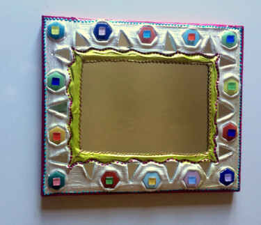 Diseño titulada "miroir mosaïque et…" por Odile Maffone, Obra de arte original, Mosaico Montado en Panel de madera