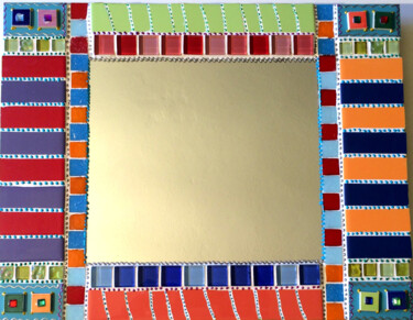 Design intitolato "miroir mosaïque mur…" da Odile Maffone, Opera d'arte originale, Mosaico