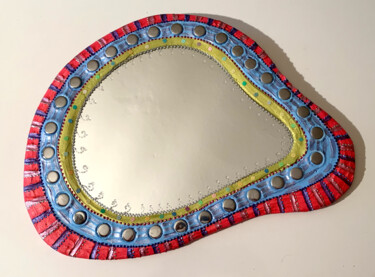 Design titled "miroir mosaïque -pe…" by Odile Maffone, Original Artwork, Accessories Mounted on Wood Panel