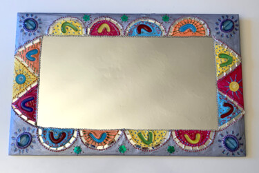 Design titled "miroir mosaïque et…" by Odile Maffone, Original Artwork, Accessories Mounted on Wood Panel