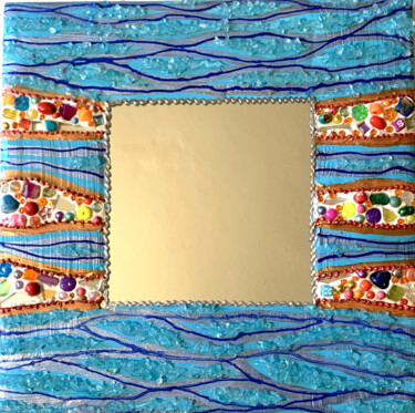 Design intitolato "miroir décoration m…" da Odile Maffone, Opera d'arte originale, Accessori Montato su Pannello di legno