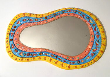 Design intitulée "miroir décoration m…" par Odile Maffone, Œuvre d'art originale, Mosaïque