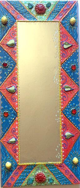 Design intitolato "miroir mural rectan…" da Odile Maffone, Opera d'arte originale, Accessori Montato su Pannello di legno