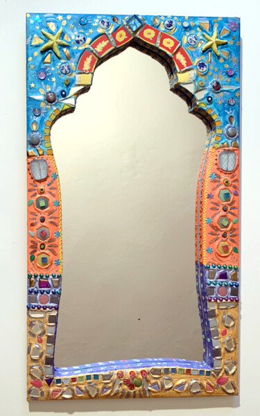 Design titled "miroir mural " Ukra…" by Odile Maffone, Original Artwork, Acrylic Mounted on Wood Panel