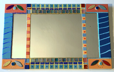 Design titled "miroir mosaïque mur…" by Odile Maffone, Original Artwork, Mosaic Mounted on Wood Panel
