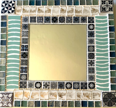 设计 标题为“miroir mosaïque mur…” 由Odile Maffone, 原创艺术品, 镶嵌 安装在木板上