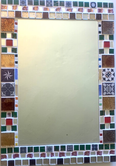 "miroir mosaïque "co…" başlıklı Design Odile Maffone tarafından, Orijinal sanat, Mozaik Ahşap panel üzerine monte edilmiş