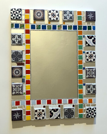 设计 标题为“miroir mosaïque déc…” 由Odile Maffone, 原创艺术品, 镶嵌 安装在木板上