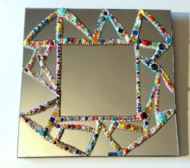 Diseño titulada "miroir mosaïque mir…" por Odile Maffone, Obra de arte original, Mosaico Montado en Panel de madera