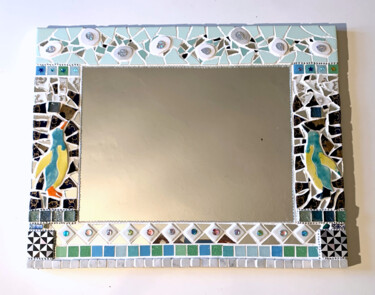 设计 标题为“miroir mural mosaïq…” 由Odile Maffone, 原创艺术品, 镶嵌 安装在木板上
