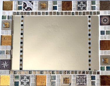设计 标题为“miroir mosaïque déc…” 由Odile Maffone, 原创艺术品, 陶瓷 安装在木板上