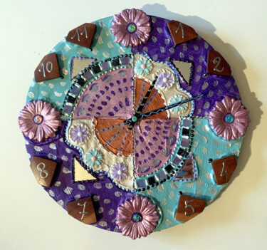 设计 标题为“horloge ronde décor…” 由Odile Maffone, 原创艺术品, 饰品