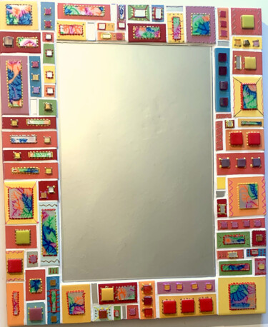 Design intitulée "miroir rectangulair…" par Odile Maffone, Œuvre d'art originale, Accessoires