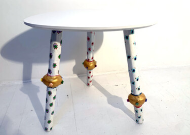 Design intitolato "table vintage "banq…" da Odile Maffone, Opera d'arte originale, Accessori