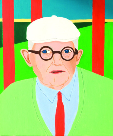 David Hockney in Normandie Painting titled "David Hockney in No…" by Odile Raoul, Original Art, Acrylic