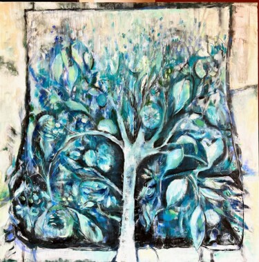Ζωγραφική με τίτλο "l'arbre monde" από Odile Sauve, Αυθεντικά έργα τέχνης, Λάδι
