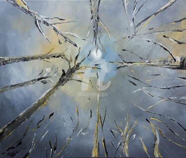 Painting titled "L'hommage des arbre…" by Odile Tachoires, Original Artwork, Acrylic