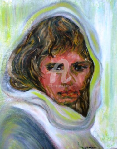 Painting titled "afghane" by Odile Tachoires, Original Artwork, Oil