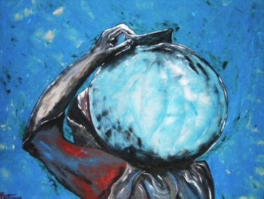 Peinture intitulée "porteuse d'eau" par Odile Tachoires, Œuvre d'art originale, Acrylique