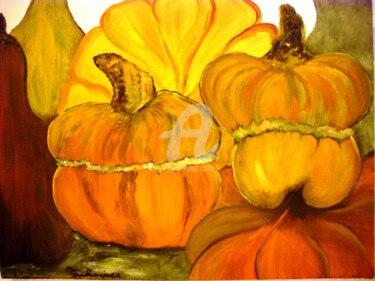 Painting titled "courges 1   (origin…" by Odile Tachoires, Original Artwork, Oil