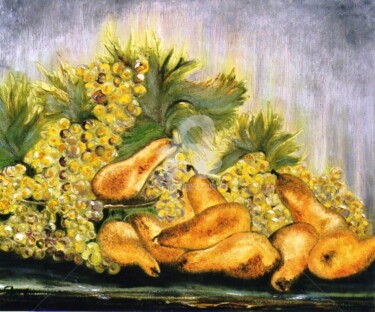 Peinture intitulée "orgie de fruits…" par Odile Tachoires, Œuvre d'art originale, Huile