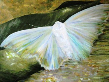 Painting titled "papillon ''original…" by Odile Tachoires, Original Artwork, Oil