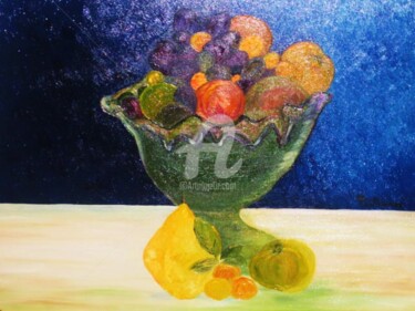 Peinture intitulée "fruits de l'été…" par Odile Tachoires, Œuvre d'art originale, Huile