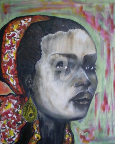Painting titled "africa" by Odile Tachoires, Original Artwork, Oil