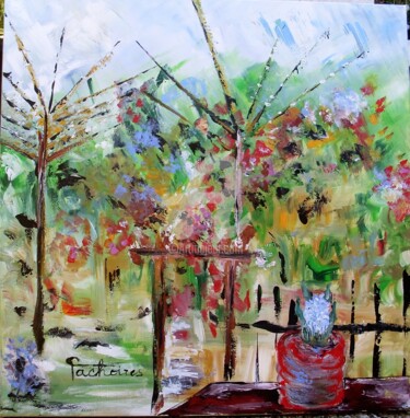 Peinture intitulée "Fête au jardin.   "…" par Odile Tachoires, Œuvre d'art originale, Acrylique