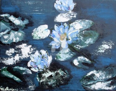 Painting titled "Nénuphar  "original"" by Odile Tachoires, Original Artwork, Acrylic