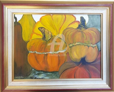 Painting titled "courges 2   (origin…" by Odile Tachoires, Original Artwork, Oil