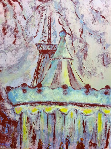 Peinture intitulée "autrefois "PARIS  "…" par Odile Tachoires, Œuvre d'art originale, Acrylique