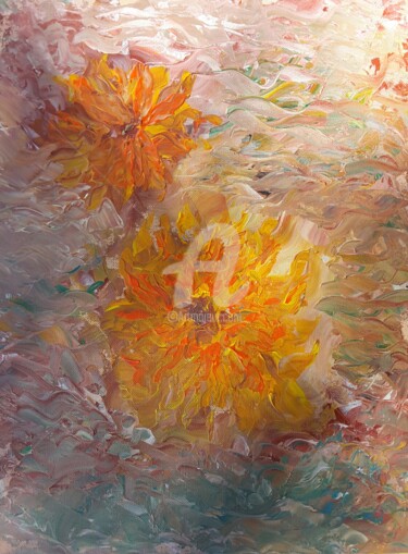 Painting titled "tournesols   (origi…" by Odile Tachoires, Original Artwork, Acrylic