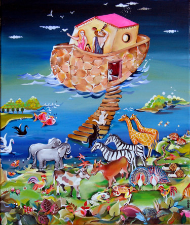 Pintura titulada "APRES MOI LE DELUGE!" por Bron Odile, Obra de arte original, Oleo