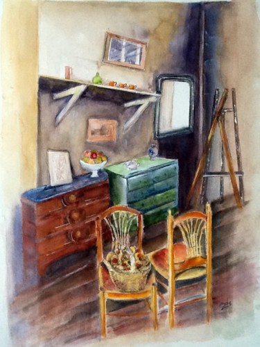 Painting titled "Atelier de Paul Cez…" by Ode, Original Artwork