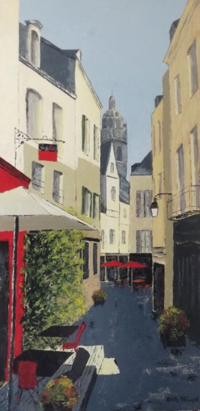 Painting titled "Loches, en descenda…" by Odile Ménard, Original Artwork, Acrylic