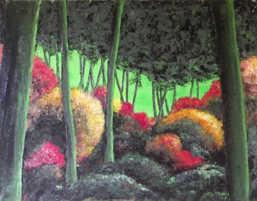 Painting titled "Automne" by Odile Ménard, Original Artwork, Acrylic