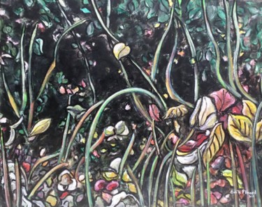 Peinture intitulée "feuilles mortes sou…" par Odile Ménard, Œuvre d'art originale, Acrylique