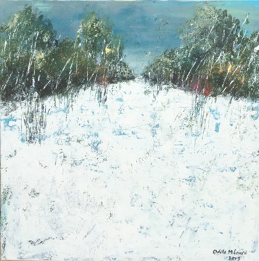 Painting titled "Noël blanc 2" by Odile Ménard, Original Artwork, Acrylic