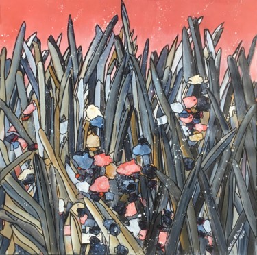 Malerei mit dem Titel "Broussailles 3" von Odile Ménard, Original-Kunstwerk, Acryl
