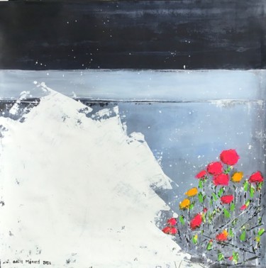 Peinture intitulée "À fleur d’eau" par Odile Ménard, Œuvre d'art originale, Acrylique